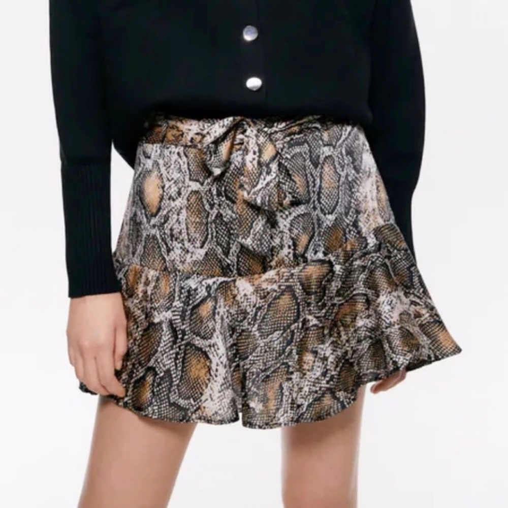 Zara Python Silk Skort - image 1